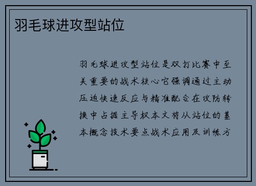 羽毛球进攻型站位